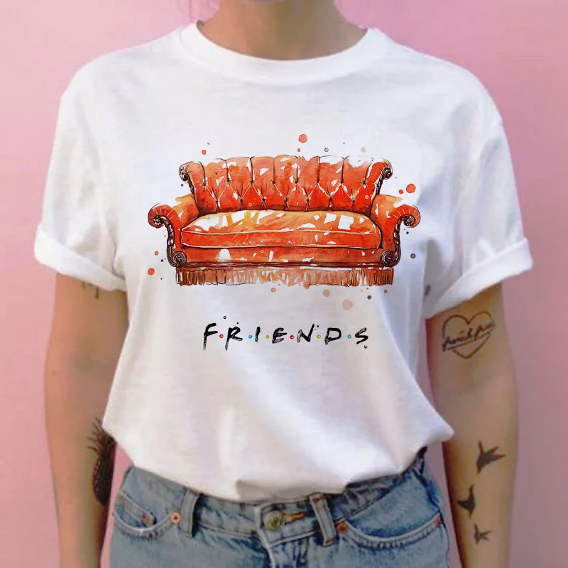 

Femme Clothes O-neck Casual T-Shirt Friend Tv Show T Shirt Women Summer Short Sleeve Harajuku Streetwear Tshirt