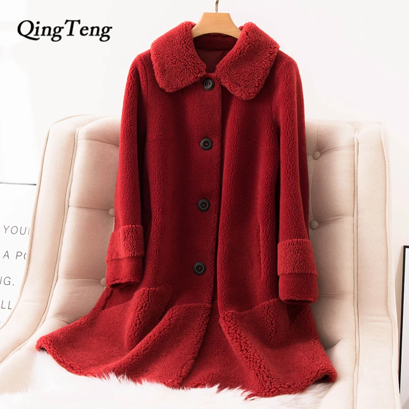 30 шерстяное пальто из искусственного меха длинное зимнее Женское осеннее