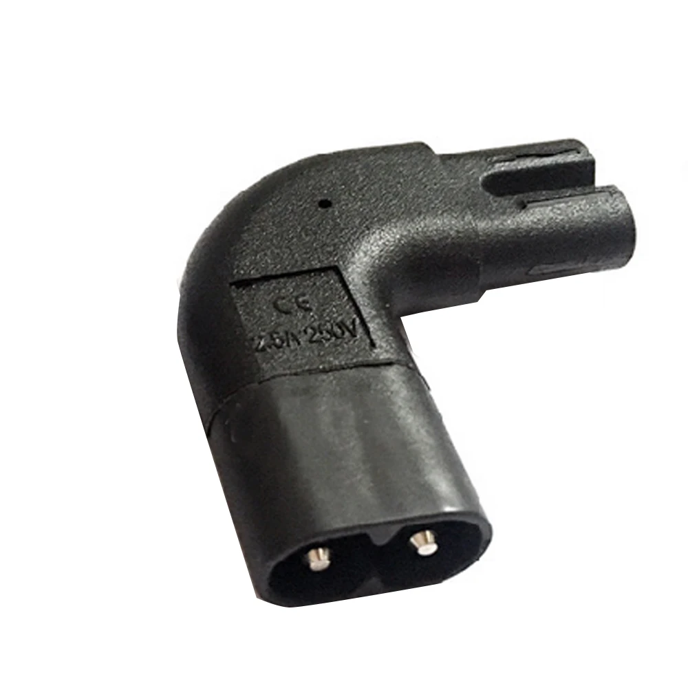 Высококачественный адаптер питания IEC 320 C8 папа-мама C7 под углом 90 градусов |