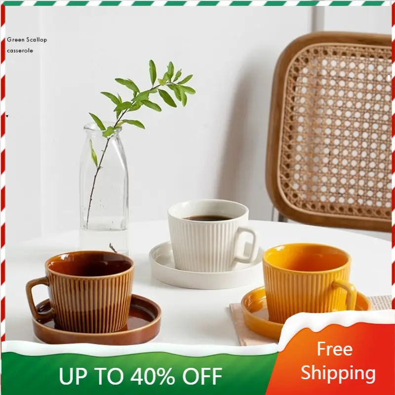 

Ceramic Yellow White Coffee Cup Minimalist Porcelain Espresso Cups Reusable Tea Tray Vintage Mokken Cup And Saucer Set AA50BD