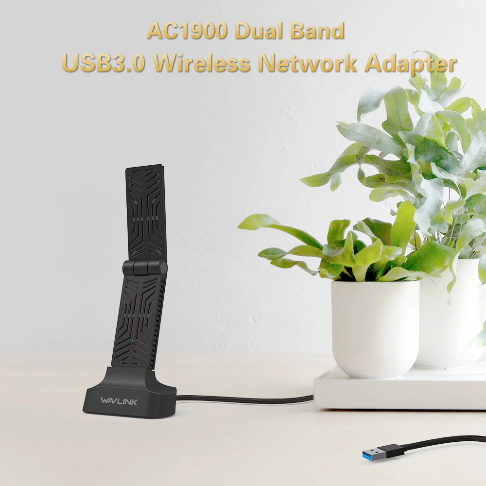 Wavlink AC1900 двухдиапазонный USB 3,0 адаптер 5 ГГц 1900 Мбит/с Wifi Антенна Dongle 2,4G 802.11AC Wi-Fi приемник беспроводной сетевой адаптер