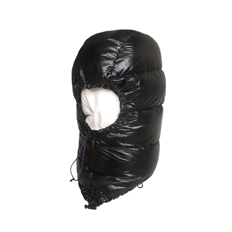 Сверхлегкая шапка с гусиным пухом закрывающая лицо водонепроницаемая для улицы