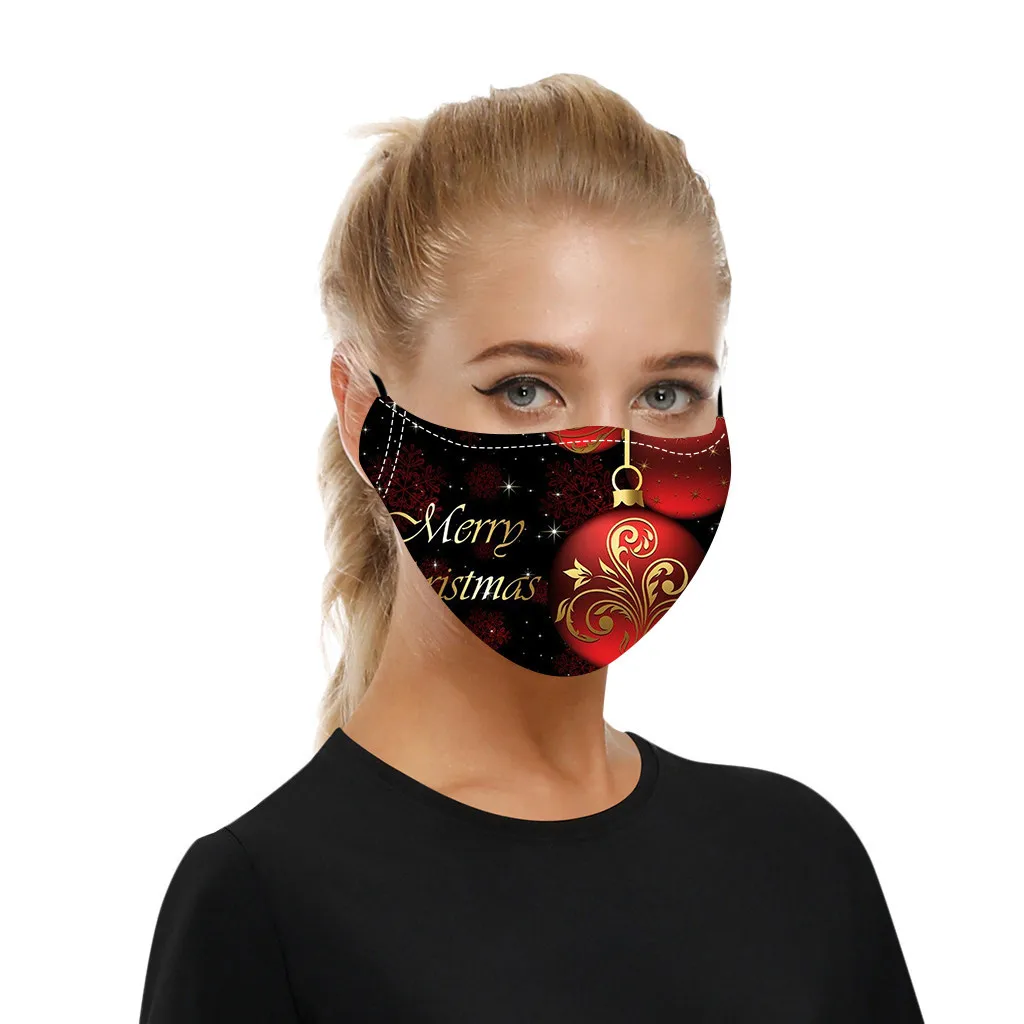 5 шт. моющаяся защитная маска для взрослых с 3D-принтом Санта-Клауса | Красота и