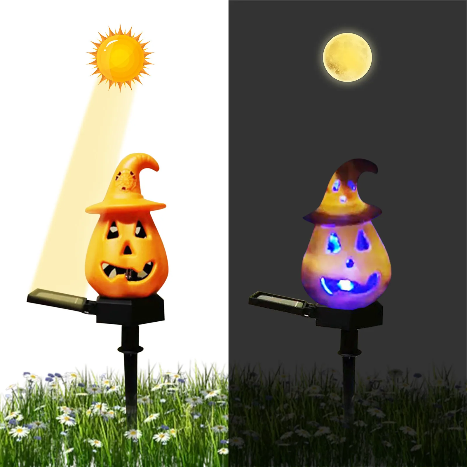 

Halloween Outdoor Solar Garden Yard Lawn Landscape Pumpkin Pattern Lights Lamp Halloween Outdoor Garden Decoration Holiday