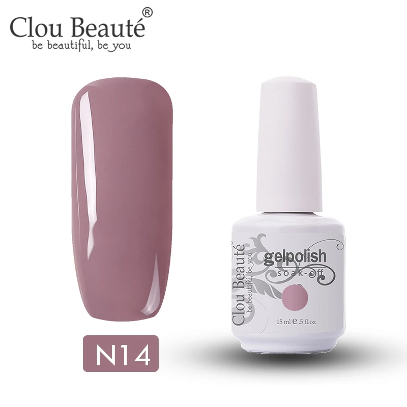 N14 Clou Beaute 15 мл телесный цвет серия Гель лак для ногтей дизайн ногтей строитель гель для полуперманентного лака - Цвет: N14