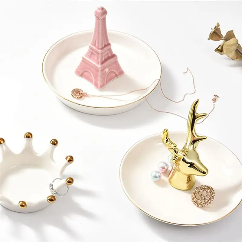 Керамическая тарелка органайзер для хранения ювелирных изделий декоративное