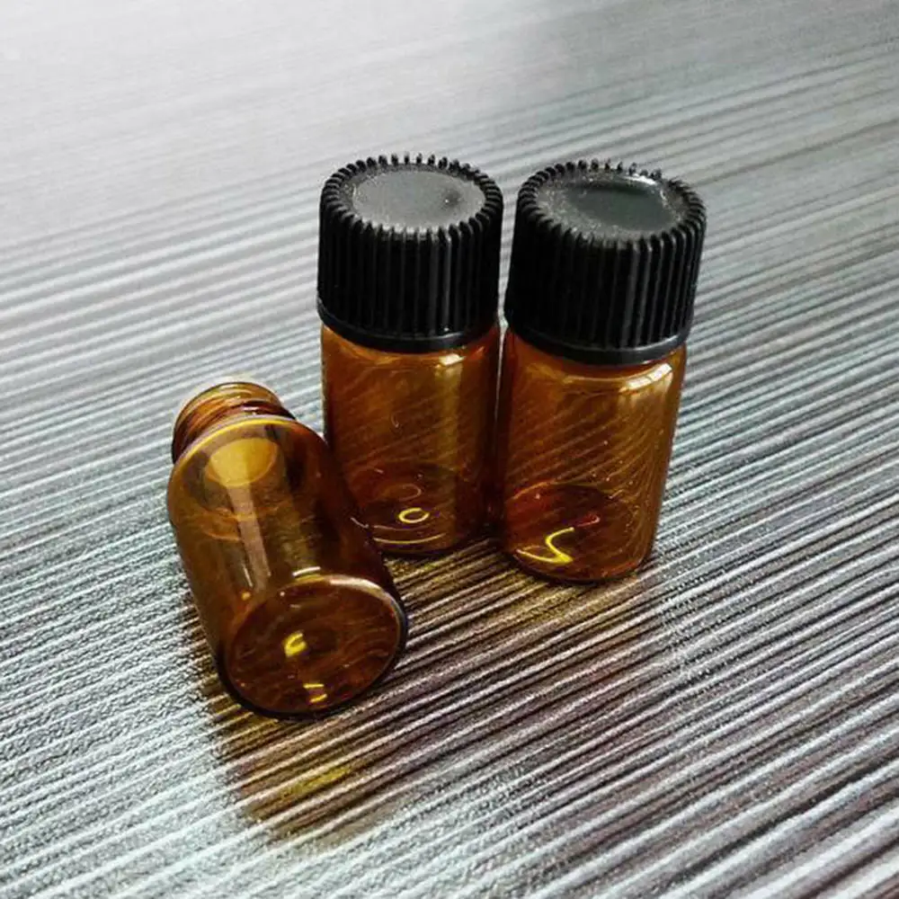 Флакон Янтарный стеклянный с крышкой для эфирного масла 20 шт. 3/5 мл | Красота и