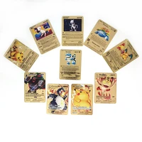 10pcsset french version pokemon charizard pikachu dracaufeu venusaur vmax gold cards battle carte trading game collection toy