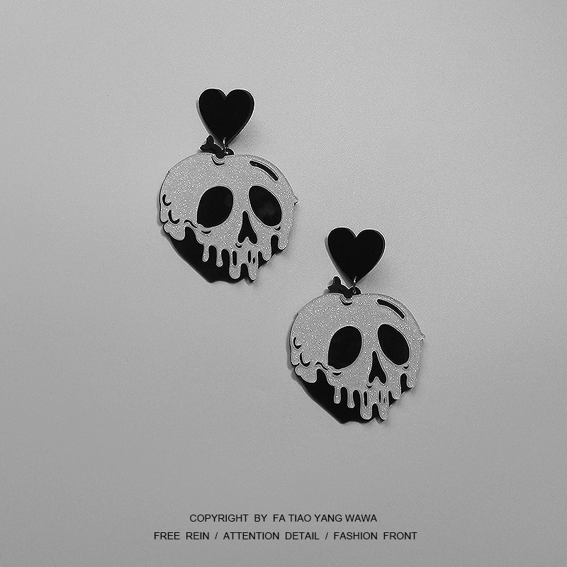 

Skeleton love acrylic dark earrings