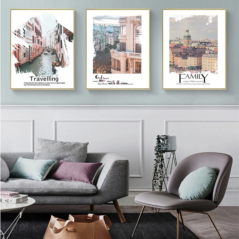 Пейзаж из путешествия картина печатный плакат стены искусства холст Картина