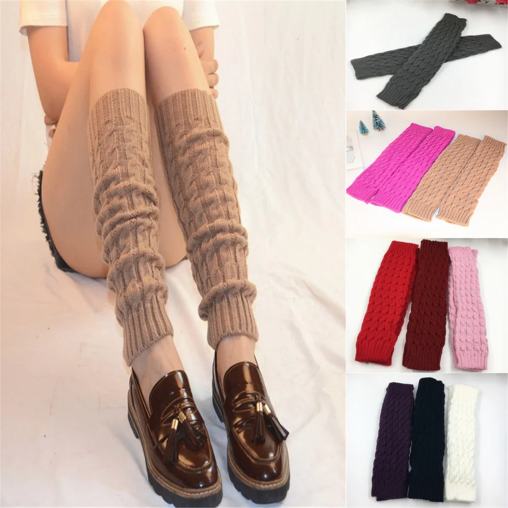 

Women Winter Warm Leg Warmers Knitted Crochet Long Socks High Knee Socks Winter Warm Pashmina Cashmere Warm Legs Guantes