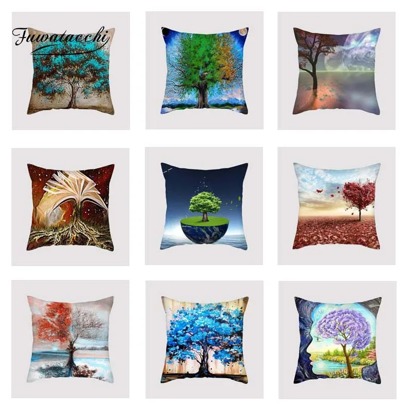 Цветной чехол для подушки Fuwatacchi голубой фиолетовый мягкий декоративная подушка