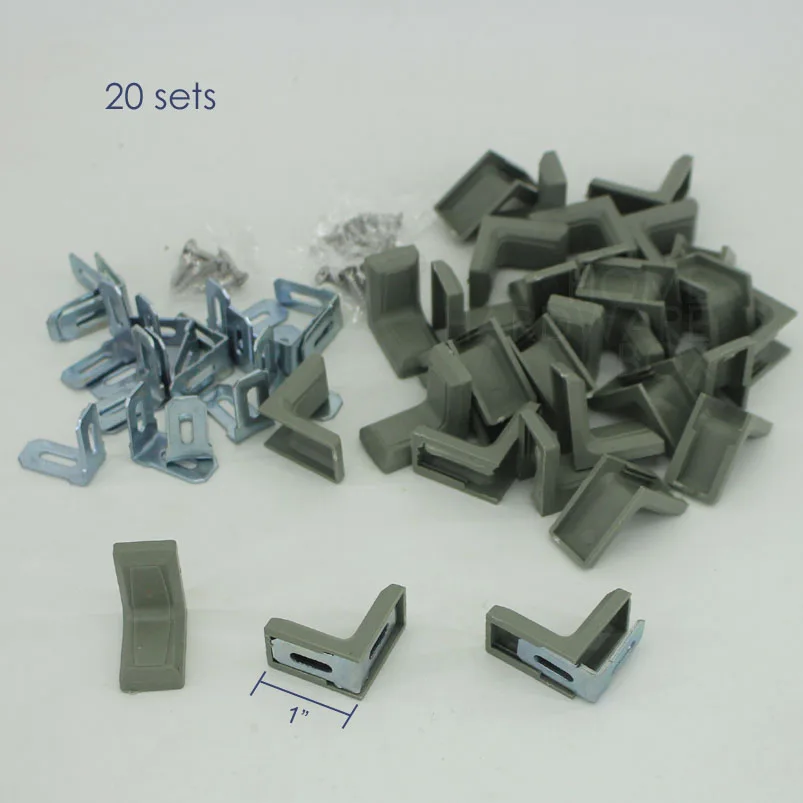 corner brace metal angle cabinet shelf bracket clamp joint 20 set with plastic cover | Обустройство дома
