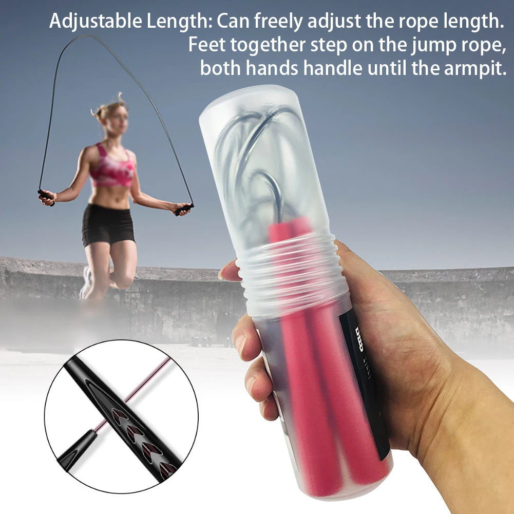 

Gym Office Rapid Speed Fitness Free Ergonomic Anti Slip Handles Solid Adjustable Jump Rope Home PVC Adults Kids Skipping