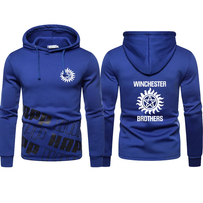 

Winchester logo print New hooded sweatshirt streetwear youthful vitality mens Graffiti letters trend men's autumn winter clothes