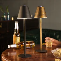 rechargeable cordless led table lamp portable metal desk lamp dimmable bedside nightstand light restaurant bar table light