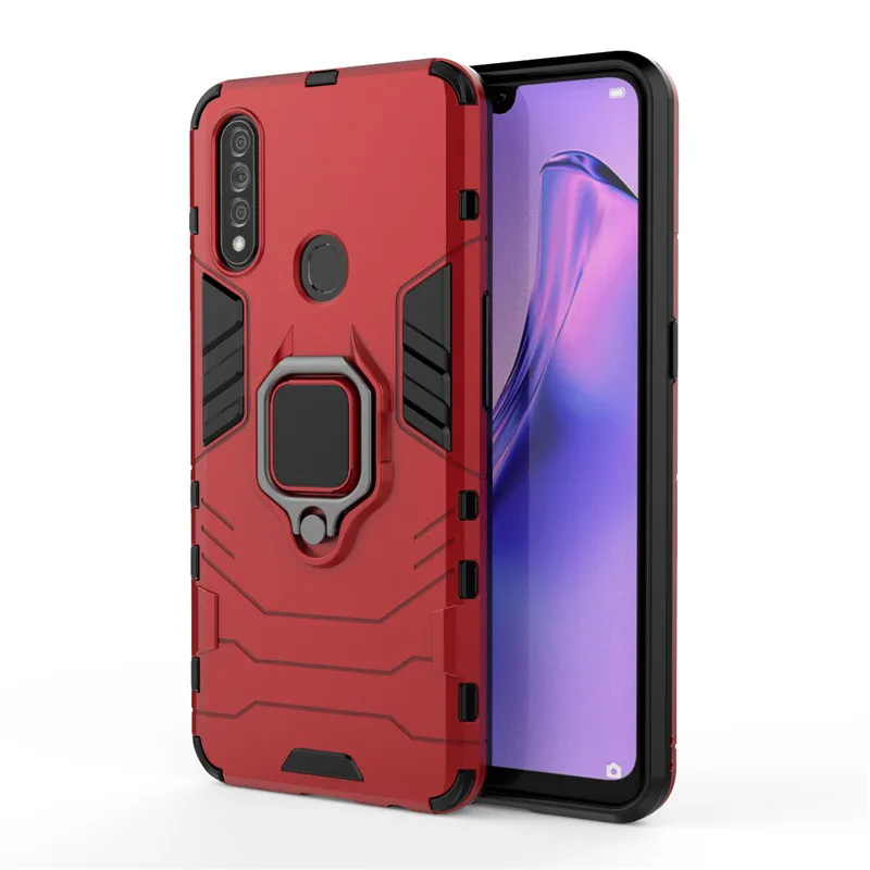 shockproof bumper for oppo a8 case luxury silicone armor hard pc stand protective phone cover for oppo a8 fundas fpr oppo a8 6 5 free global shipping
