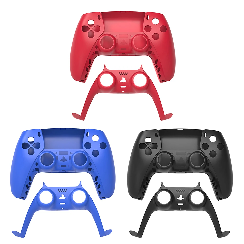 

For PS5 Front Middle Controller Replacement Decorative Shell Chrome Gamepad Cover for Playstation 5 Games ABS Strip Buttons Set