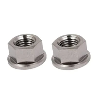 2pcs m10 x 1 25 mm non slip tc4 titanium ti flanged nut for bicycle motorcycle screws screw fastener