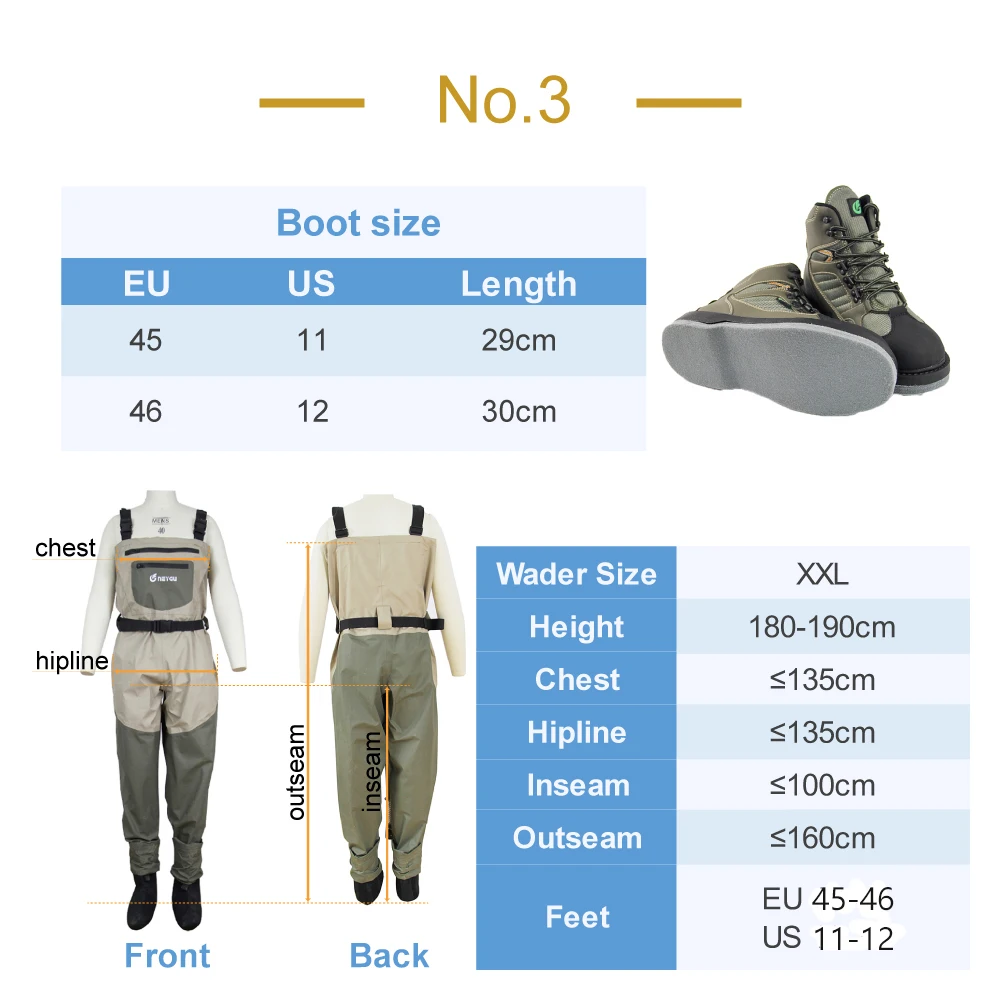 US11 boots XXL wader NEYGU водонепроницаемые и вентилируемые груди болотные и войлочная Подошва Сапоги для водных видов спорта, взрослые рыболовные болотки для посадки - Цвет: US11 boots XXL wader