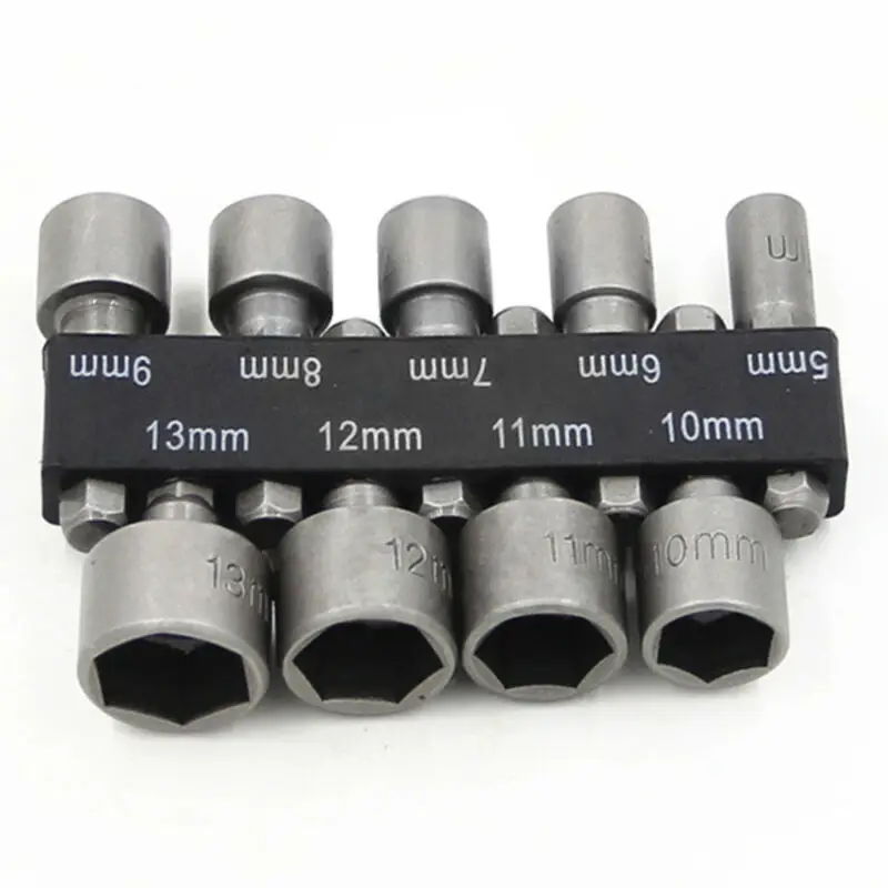 

Nut Driver Drill Bit Socket Adapter Bolt Heads Wrench Screw Tool Steel Workshop