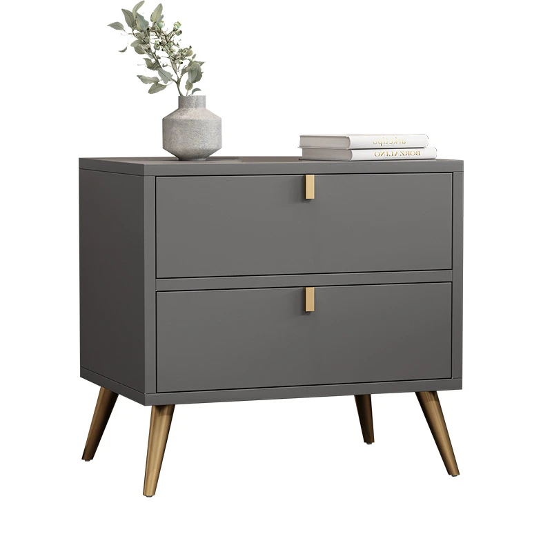 

Hot-selling European style light luxury Nightstands Cheap bedside table White gray bedside table