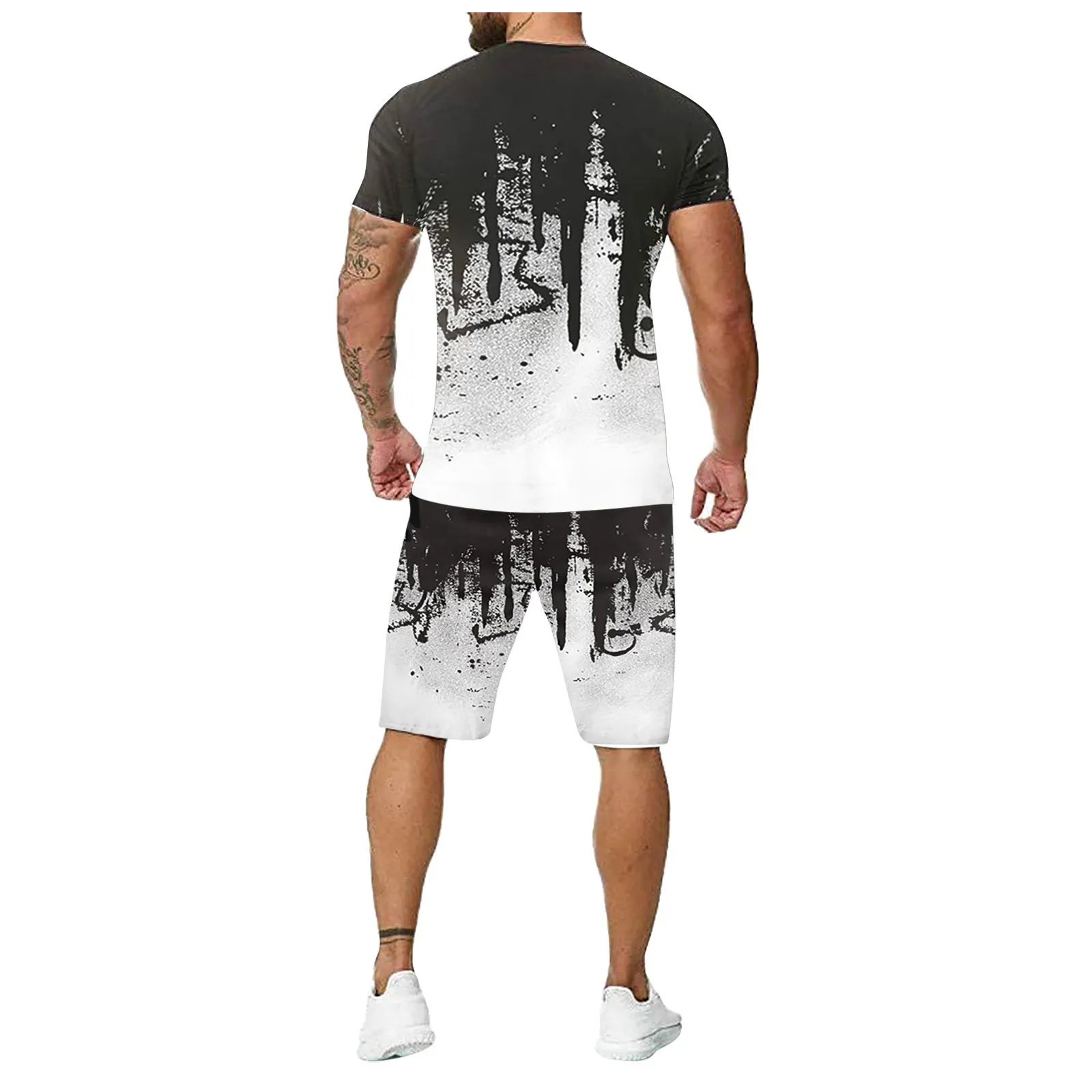 Костюм спортивный мужской из двух предметов Повседневная футболка с короткими