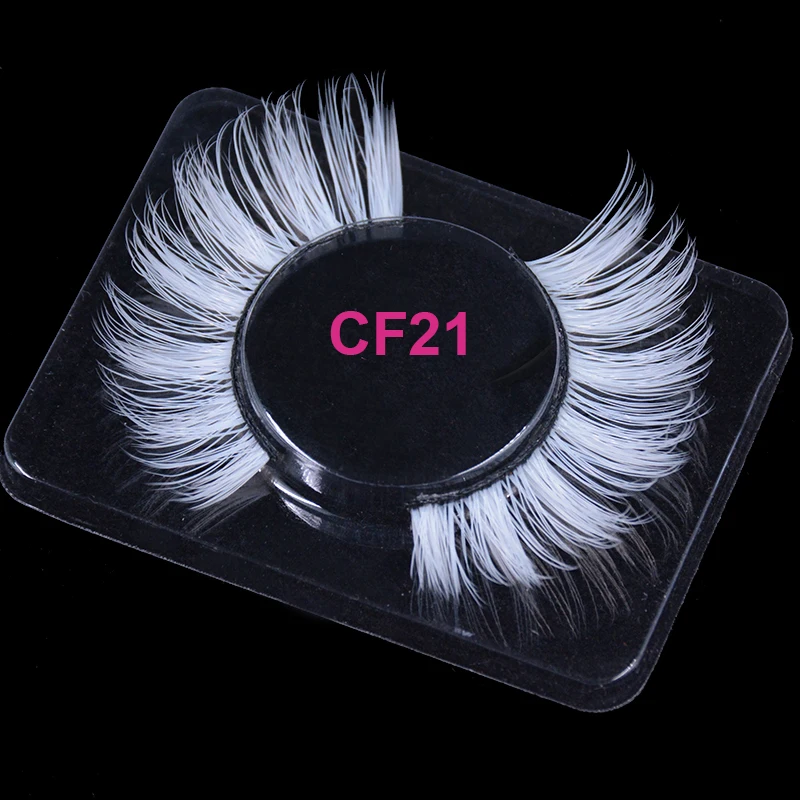 White Color Natual Long Fluffy Soft Wispies False Eyelashes Natural Fake Snow Colored Lashes Cosplay Halloween Makeup | Красота и
