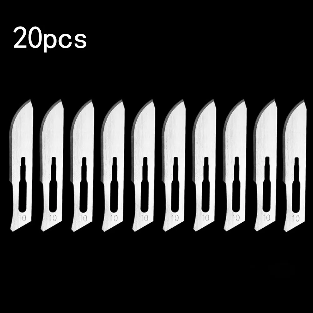 20pcs Stainless Steel Engraving & Wood Carving Tool Blades Good Sharpness And Hardness SK-5 High Grade Material Hand Tools