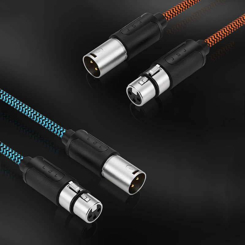 Кабель XLR Папа мама M/F 3 контакта фольга + Плетеный экранированный кабель для