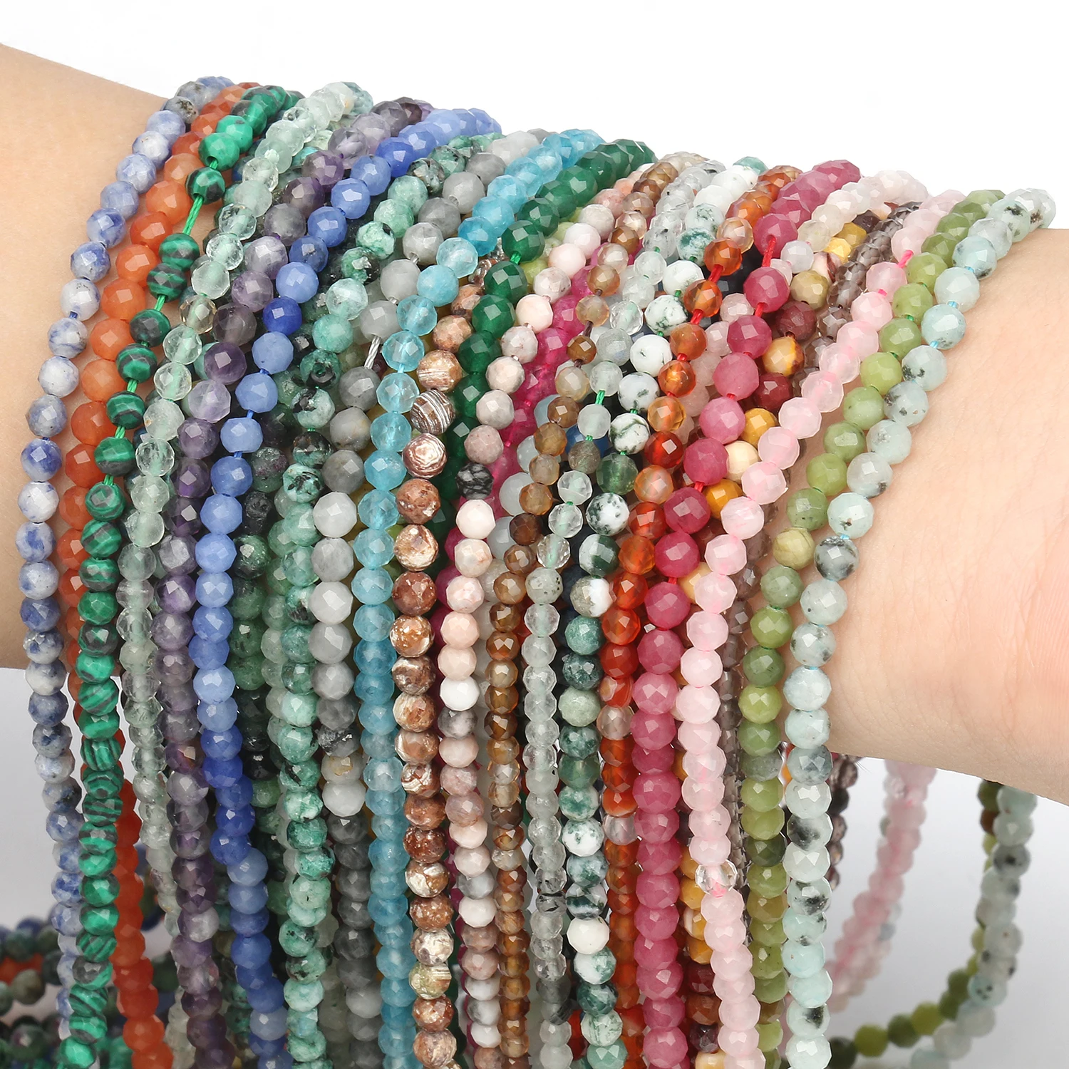 Бусины Из Натурального белого лунного камня АА + граненые россыпью для