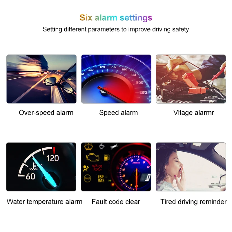 HUD Head Up HD Display Car Digital GPS OBD2 Speedometer Overspeed Tired Warning | Автомобили и мотоциклы