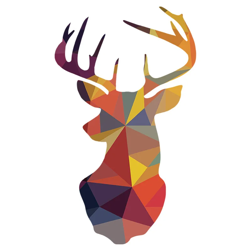 

Creative Geometry Deer Wall Stickers Bedroom Decor Wallpaper Home Decals Living Room Mural Poster Animal Sticker Room Decor Art