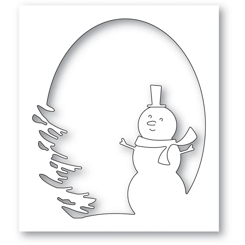 

Новинка 2021, металлические штампы с изображением рождественского снеговика для творчества, Изготовления Бумажных поздравительных открыток...