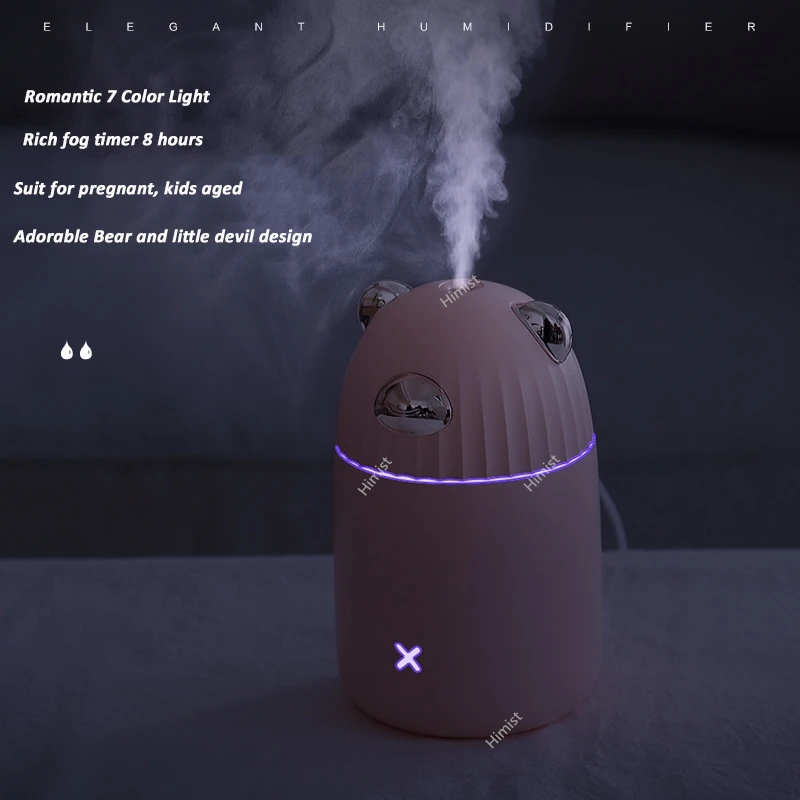 

Ultrasonic Air Humidifier Air Oil Diffuser Aroma Essential USB Mist Maker With Color Light Fogger