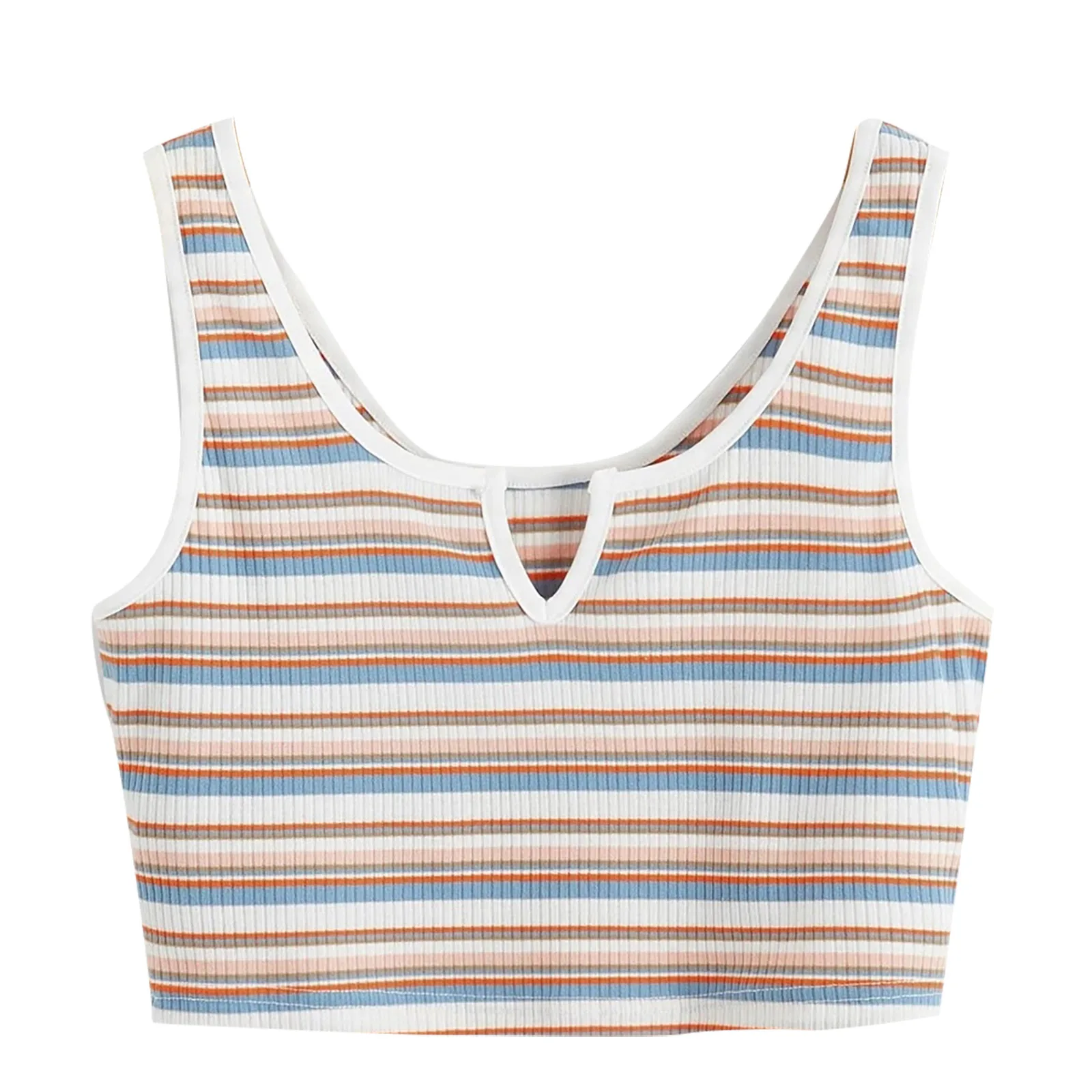 

Camisoles for Women Sexy Tank Tops Fashion Casual O-Neck Sleeveless Striped Ribbed Crop Vest