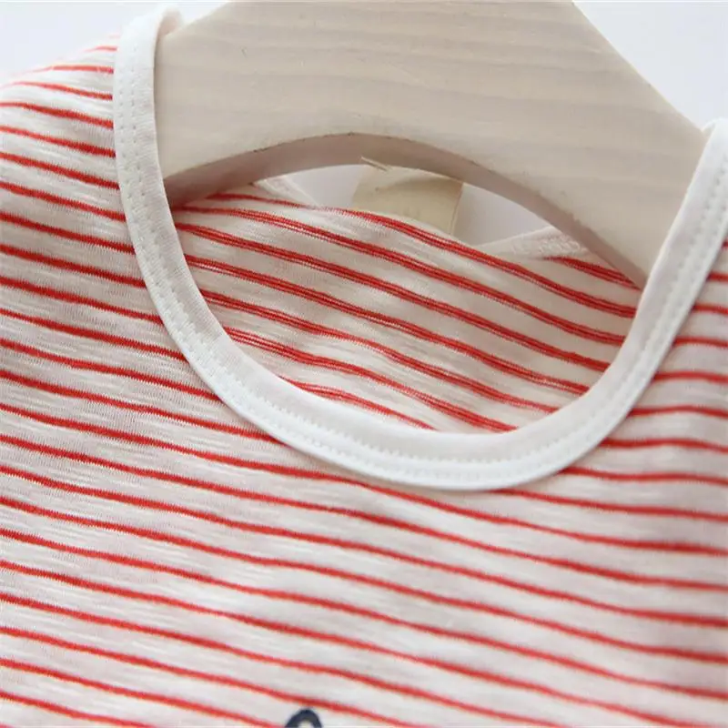 Летняя детская одежда 2021 модная в полоску хлопковый спортивный костюм для