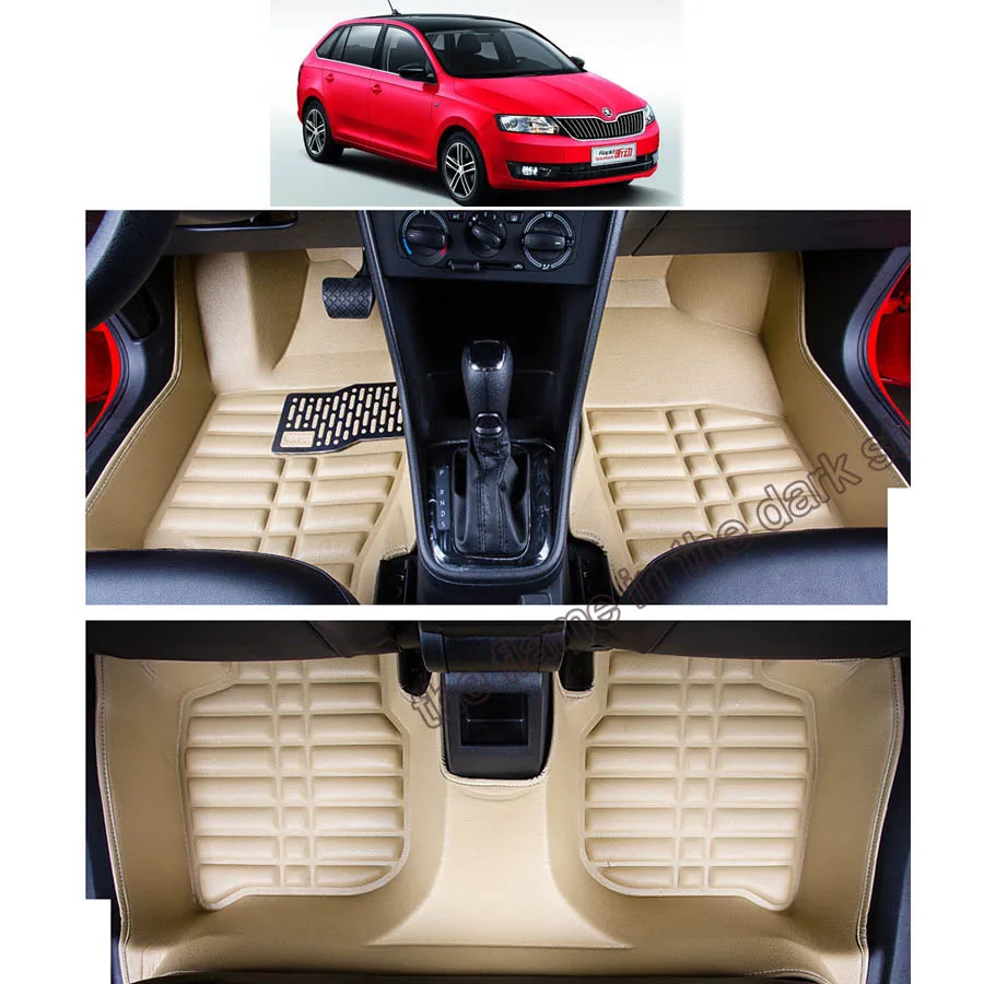 Кожаный Автомобильный напольный коврик lsrtw2017 для skoda rapid spaceback 2012 2013 2014 2015 2016 2017 2018