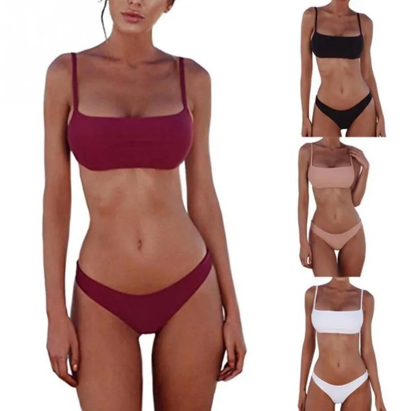 Купальник женский бикини пуш-ап без подкладки | Женская одежда