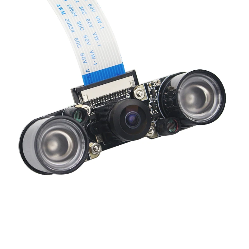 Infrared Night 5Mp Camera Module with 160 Degree Wide Angle Fisheyes Lens +2Pcs Of 3W Backlight for Raspberry Pi 2/3/B+ | Компьютеры и