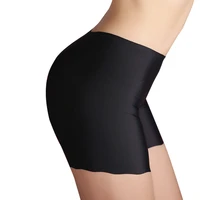 atoxy womens ice silk imitation shorts seamless boxer briefs panties solid color new flesh color black white one size
