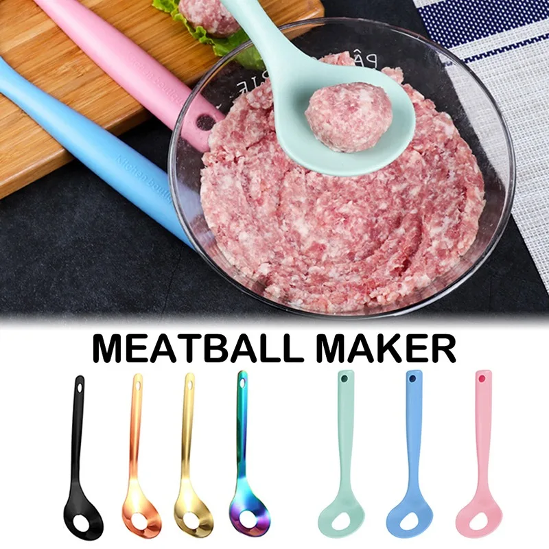 

Антипригарное покрытие прибор для формирования фрикаделек ложка мясо балетное эллиптический утечки отверстие Фрикаделька прессформы для ...