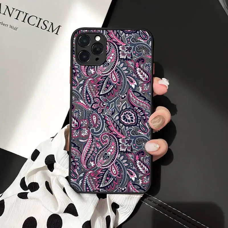 

Paisley Patterned African elements Phone Cases matte transparent For iphone 7 8 11 12 plus mini x xs xr pro max cover