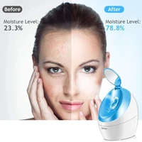 facial steamer nano ionic for home face sauna spa face sprayer open pores blackheads reomoval clear with makeup mirror