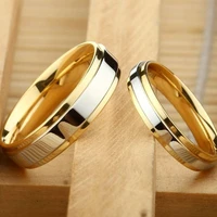 new fashion simple design titanium steel mens rings lover couple rings alliance wedding band rings set for women men