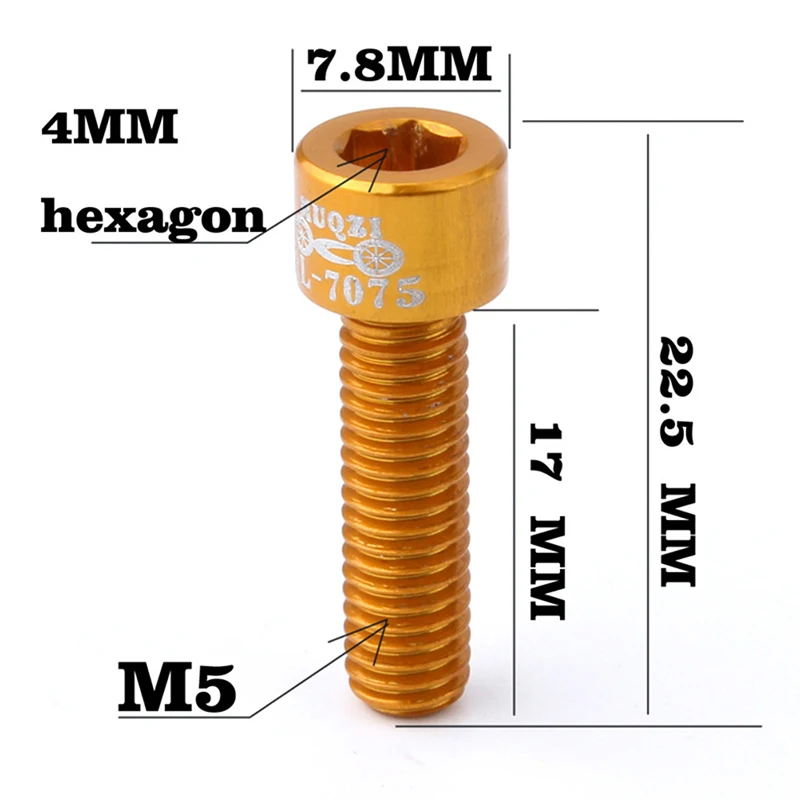 

Винт стержня руля велосипеда, 4 шт., алюминиевый сплав, M5 * 17 мм, для горного велосипеда, шоссейного велосипеда, винт стержня руль с фиксирован...