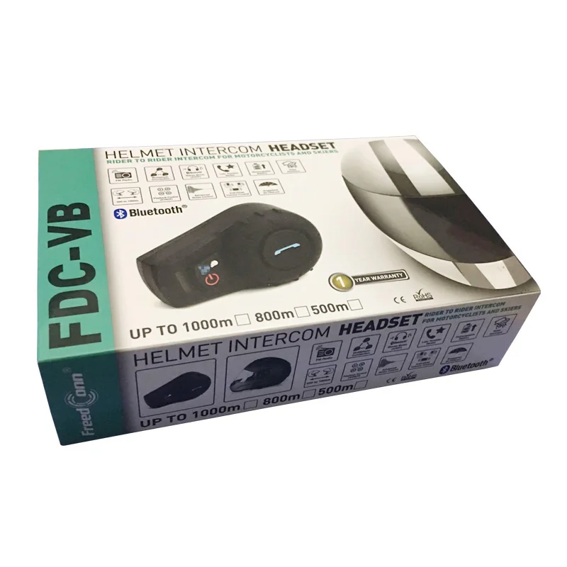 Бесплатная Доставка! Bluetooth-Интерком FDCVB 500 м для мотоциклетного шлема с FM-радио и