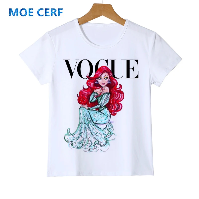 Cartoon Kid T Shirt Children's Tops Tees 3D VOGUE Princess Print Tees Girls& Boys Fashion Queen Tshirt Y42-8 - Цвет: 5