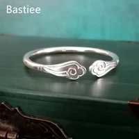 bastiee 999 silver men bangle bracelet for women propitious cloud unisex luxury jewelry hmong handmade chinese monkey king