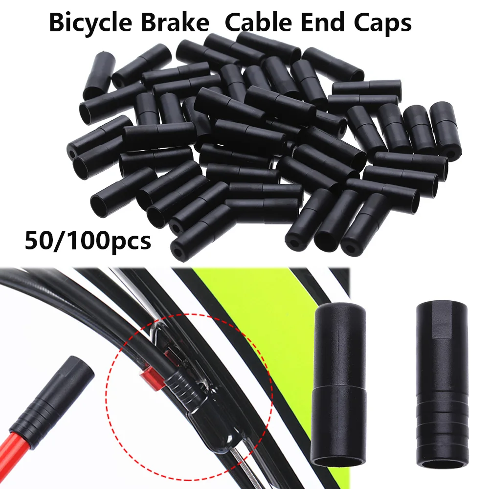 

50/100Pcs Plastic Bicycle Brake Gear Outer Cable Cover Shift/Brake Cap Caps Tips Crimps MTB Bike Accessories Line Pipe Tool